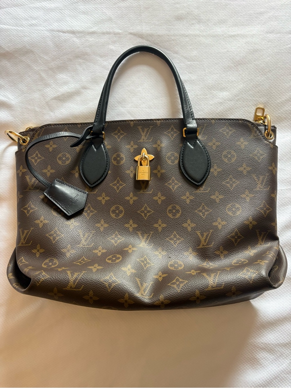 Louis Vuitton Monogram Canvas Brown Satchel MM Flower Monogram tote bag